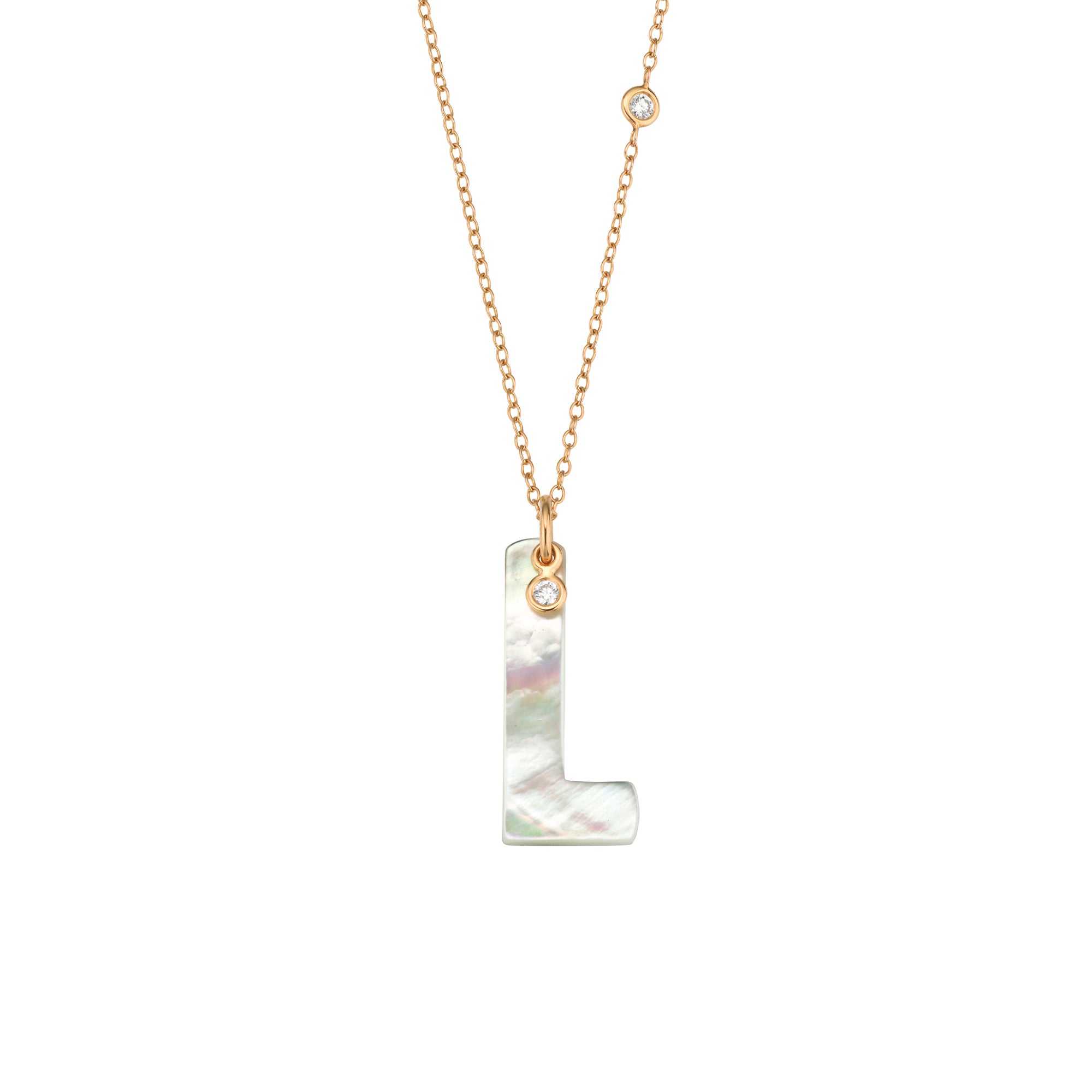 Gellner Love Letters Collier (2-81713-12) aus Roségold mit Diamant und Perlmutt