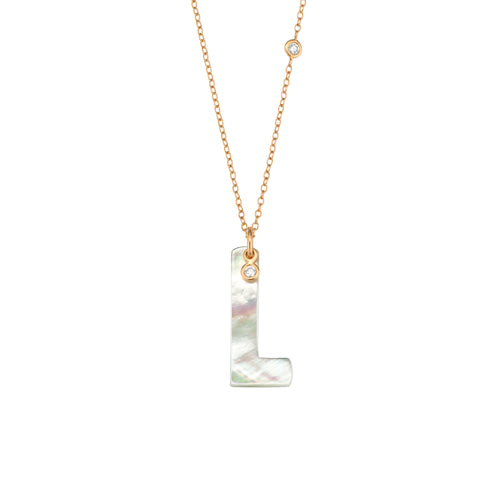 Gellner Love Letters Collier (2-81713-12) aus Roségold mit Diamant und Perlmutt