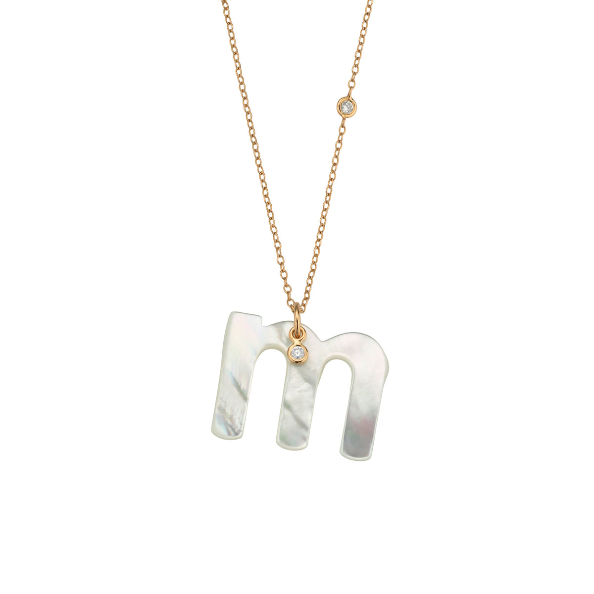 Gellner Love Letters Collier (2-81713-13) aus Roségold mit Diamant und Perlmutt