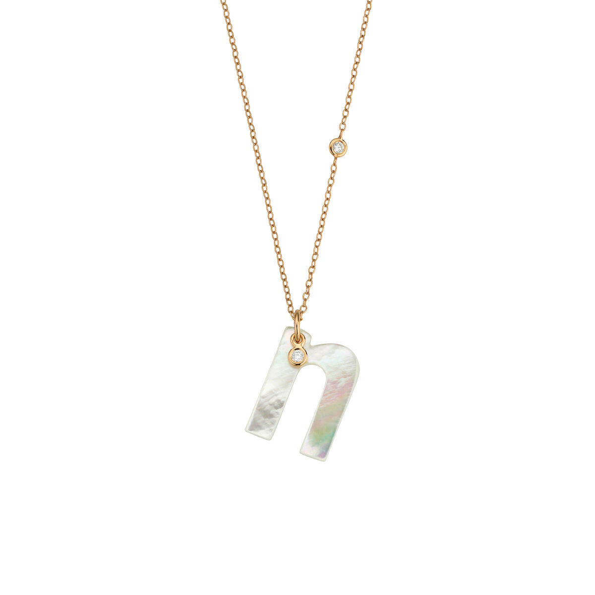 Gellner Love Letters Collier (2-81713-14) aus Roségold mit Diamant und Perlmutt