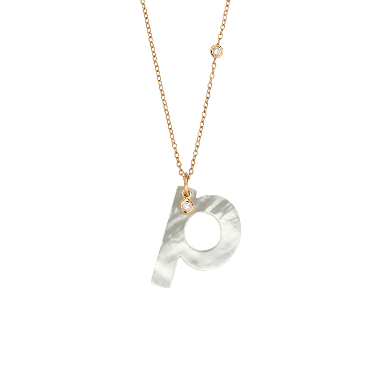 Gellner Love Letters Collier (2-81713-16) aus Roségold mit Diamant und Perlmutt