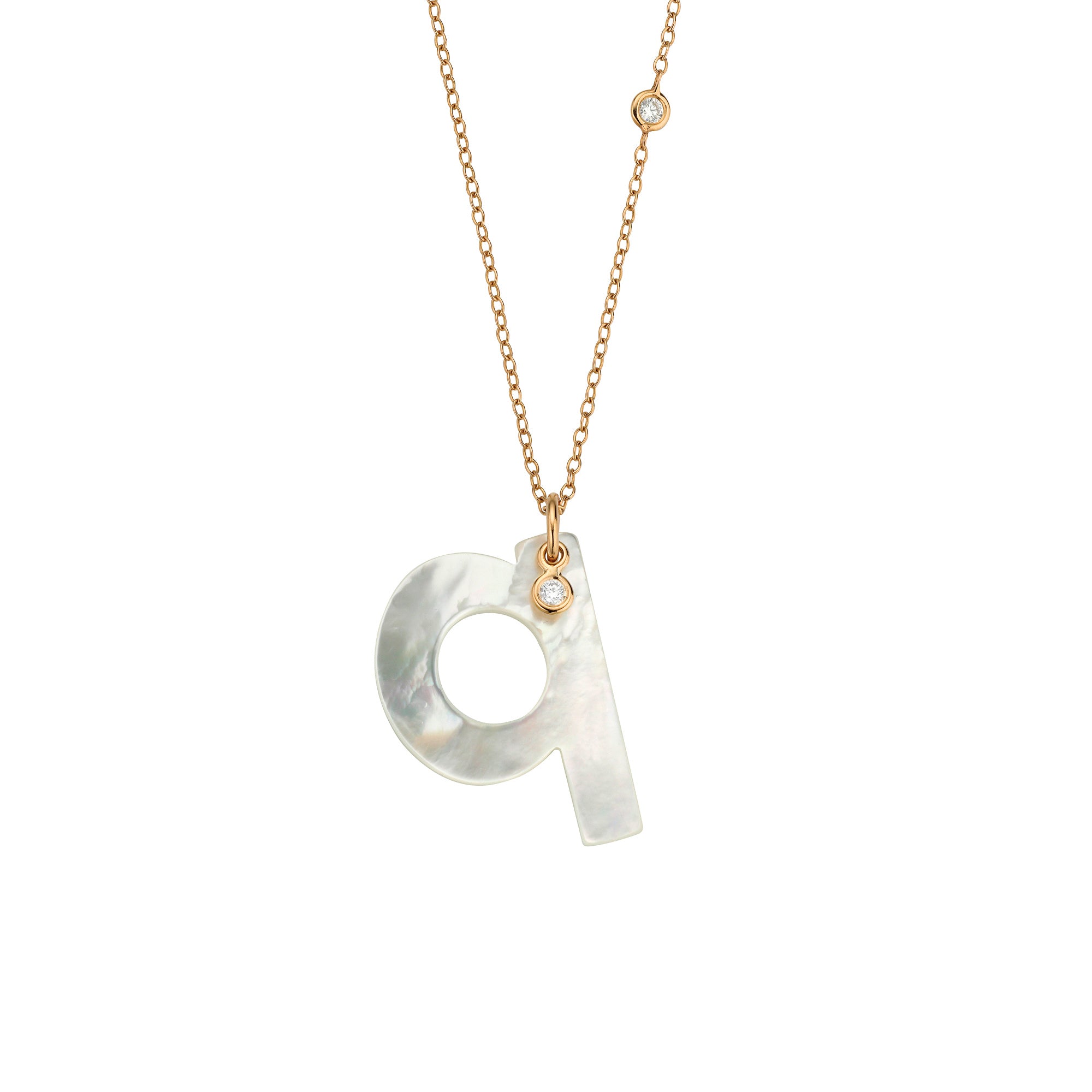 Gellner Love Letters Collier (2-81713-17) aus Roségold mit Diamant und Perlmutt