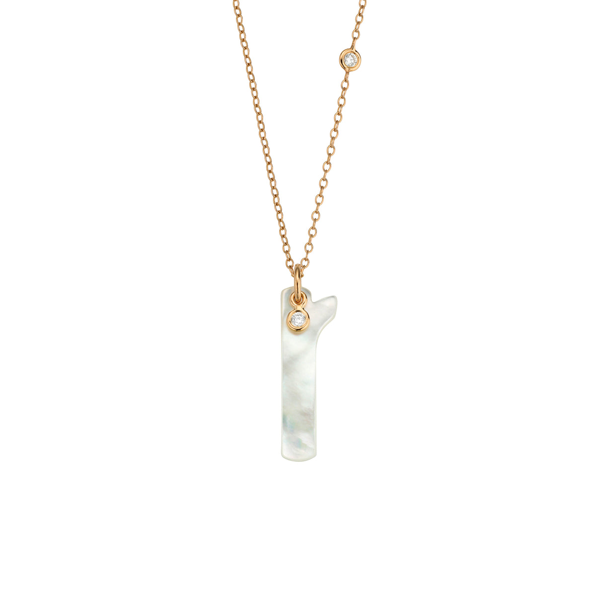 Gellner Love Letters Collier (2-81713-18) aus Roségold mit Diamant und Perlmutt