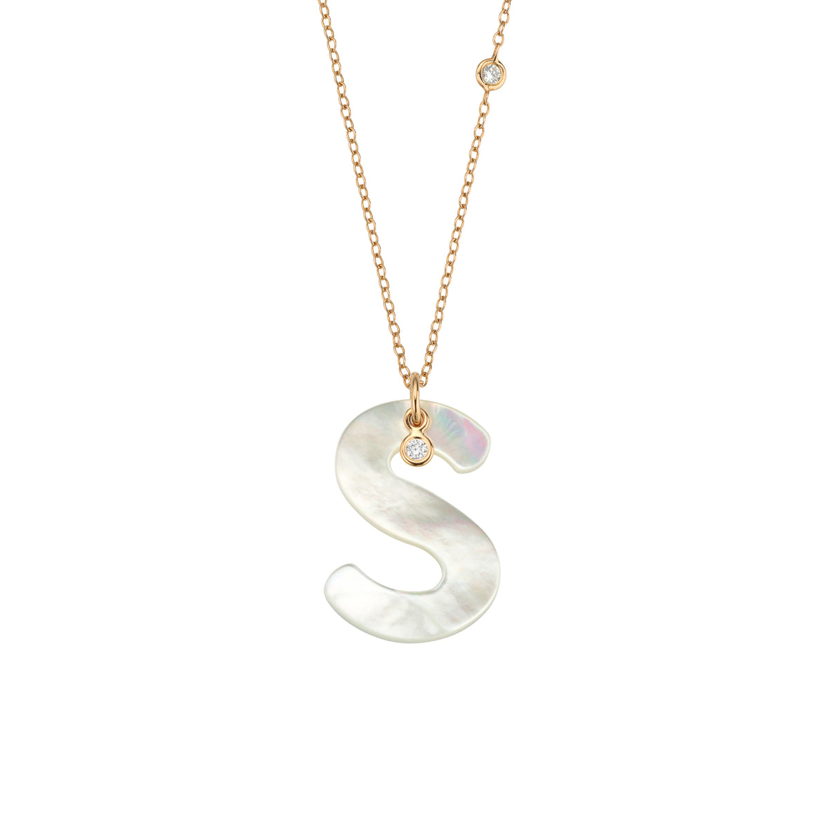 Gellner Love Letters Collier (2-81713-19) aus Roségold mit Diamant und Perlmutt