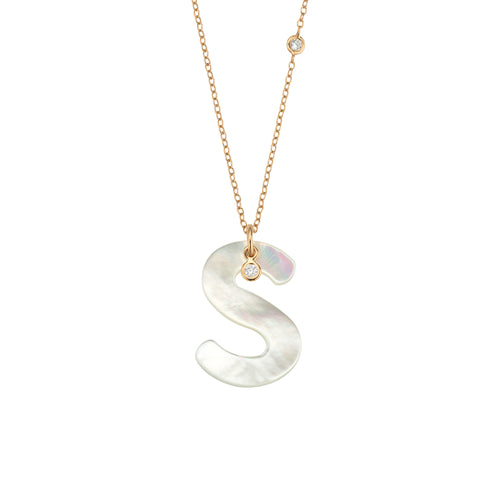 Gellner Love Letters Collier (2-81713-19) aus Roségold mit Diamant und Perlmutt