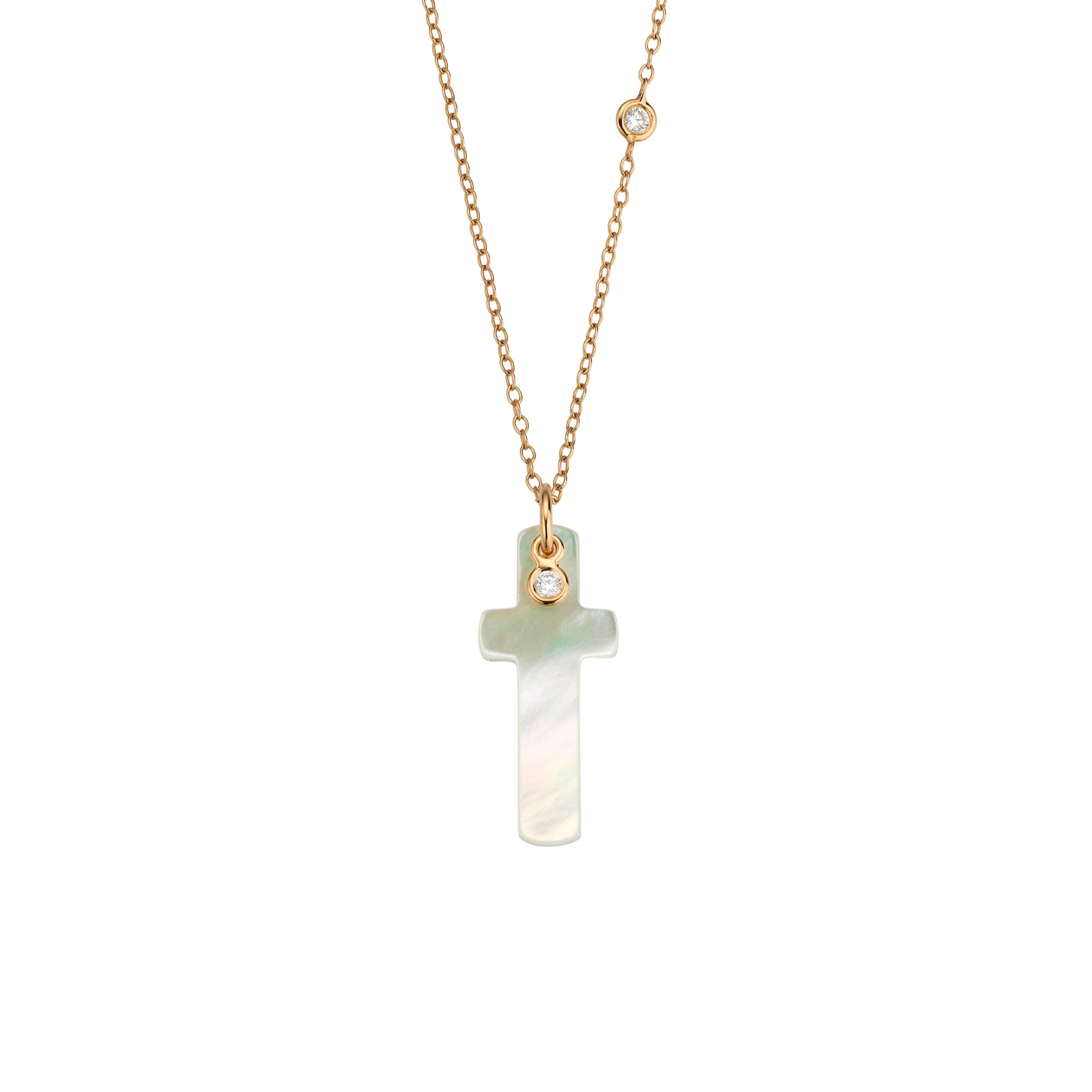 Gellner Love Letters Collier (2-81713-20) aus Roségold mit Diamant und Perlmutt