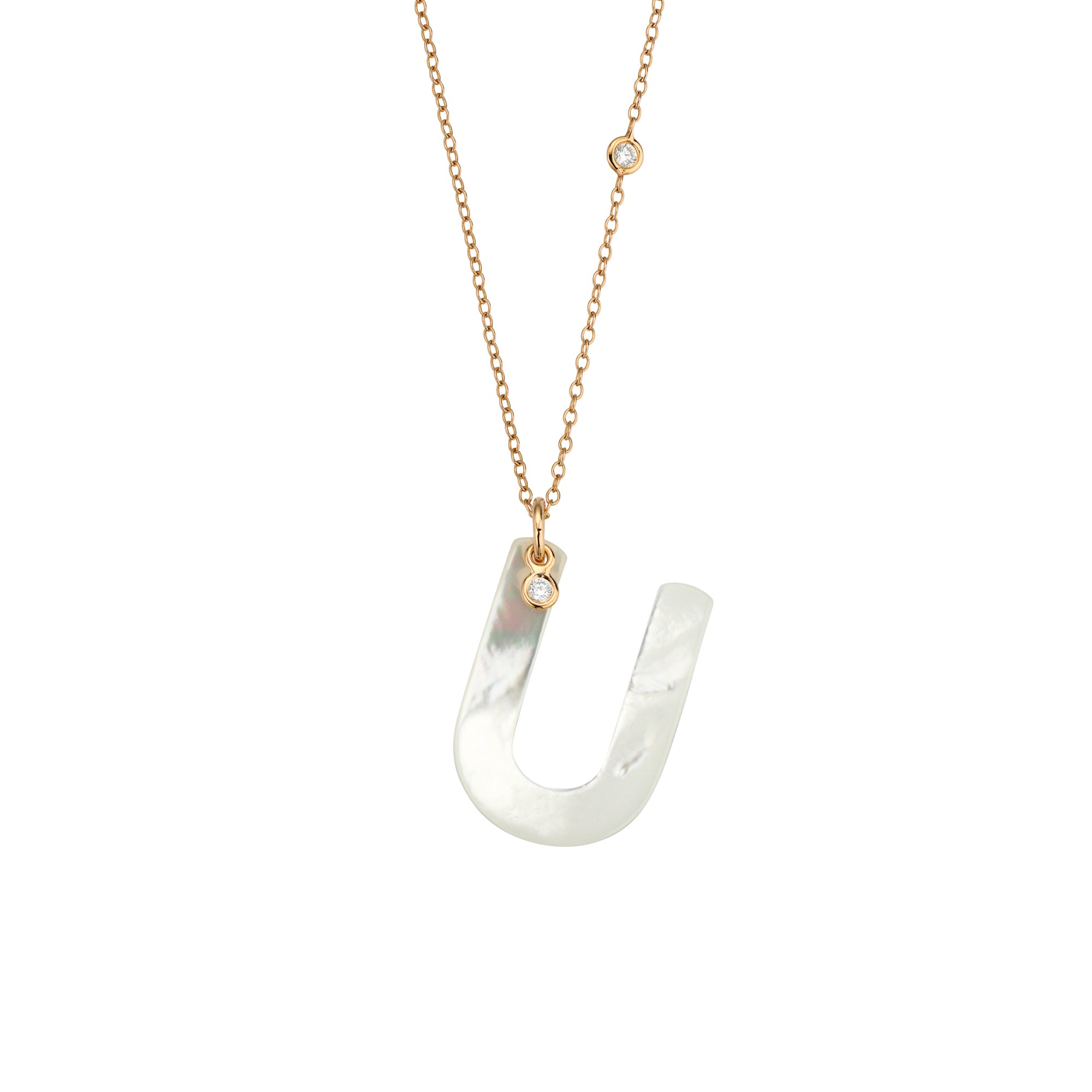 Gellner Love Letters Collier (2-81713-21) aus Roségold mit Diamant und Perlmutt