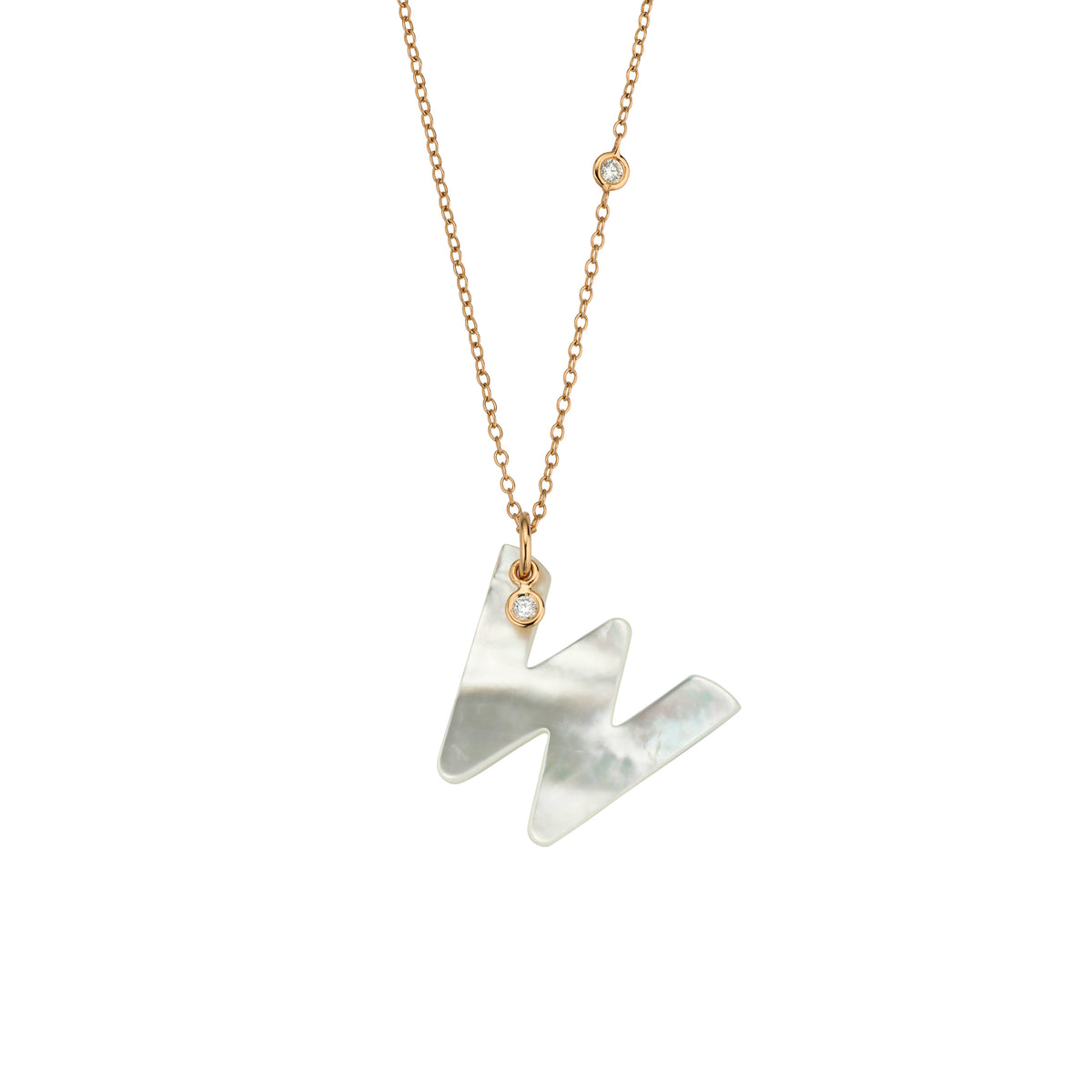 Gellner Love Letters Collier (2-81713-23) aus Roségold mit Diamant und Perlmutt