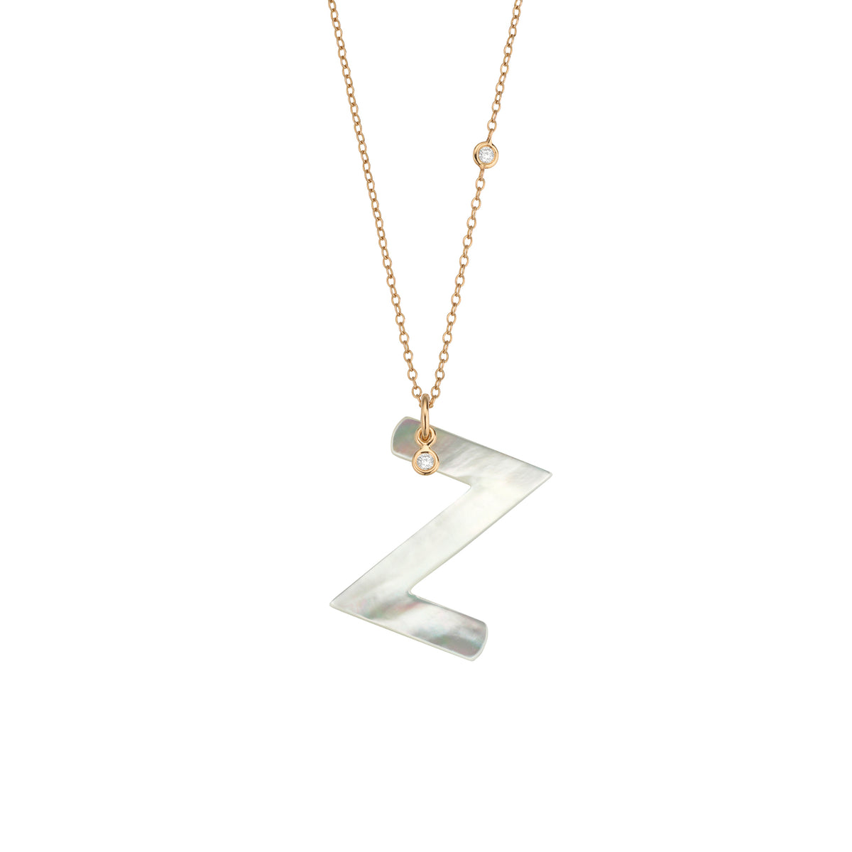 Gellner Love Letters Collier (2-81713-26) aus Roségold mit Diamant und Perlmutt