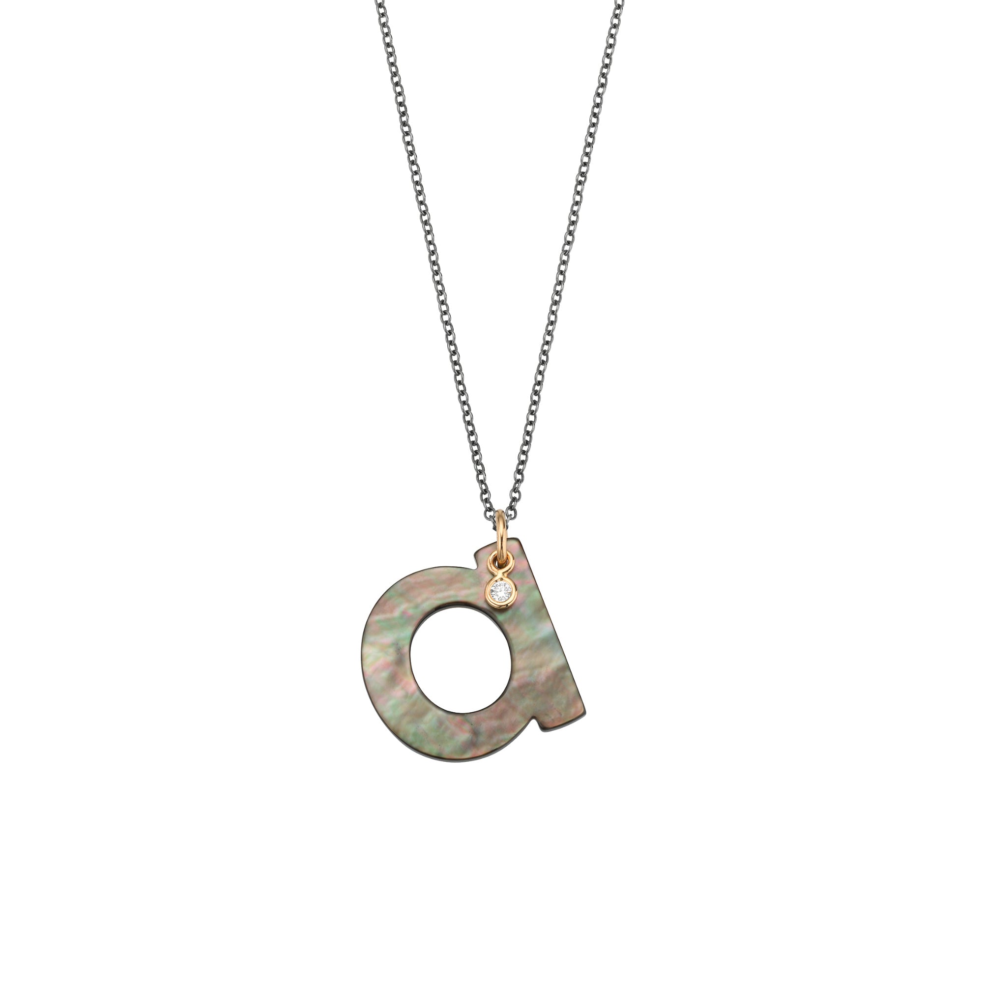 Gellner Love Letters Collier (2-81714-01) aus Bicolor-Gold mit Diamant und Perlmutt