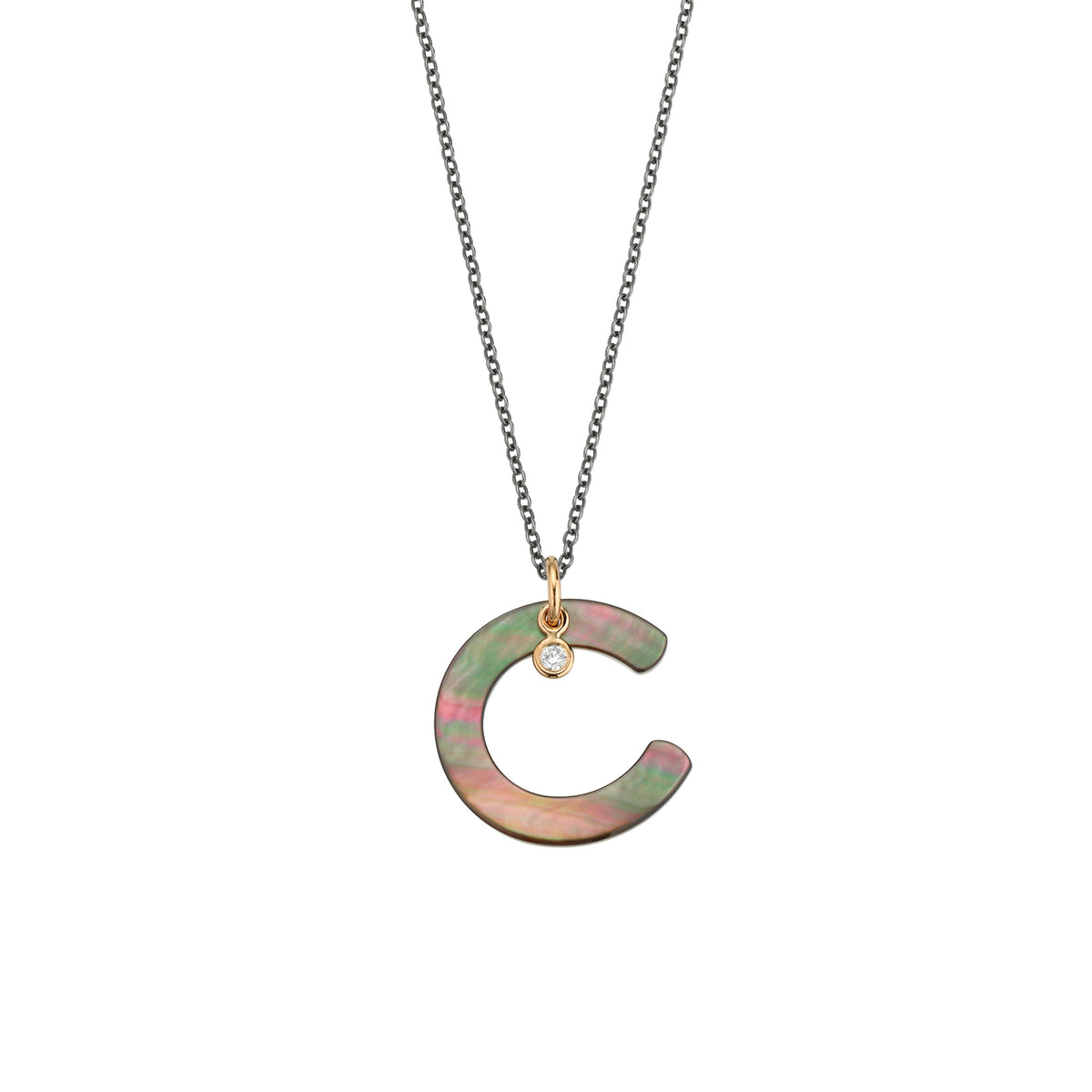 Gellner Love Letters Collier (2-81714-03) aus Bicolor-Gold mit Diamant und Perlmutt
