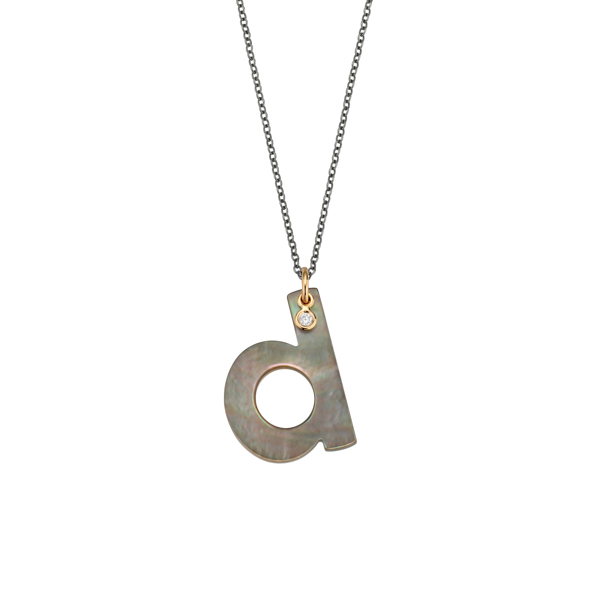 Gellner Love Letters Collier (2-81714-04) aus Bicolor-Gold mit Diamant und Perlmutt