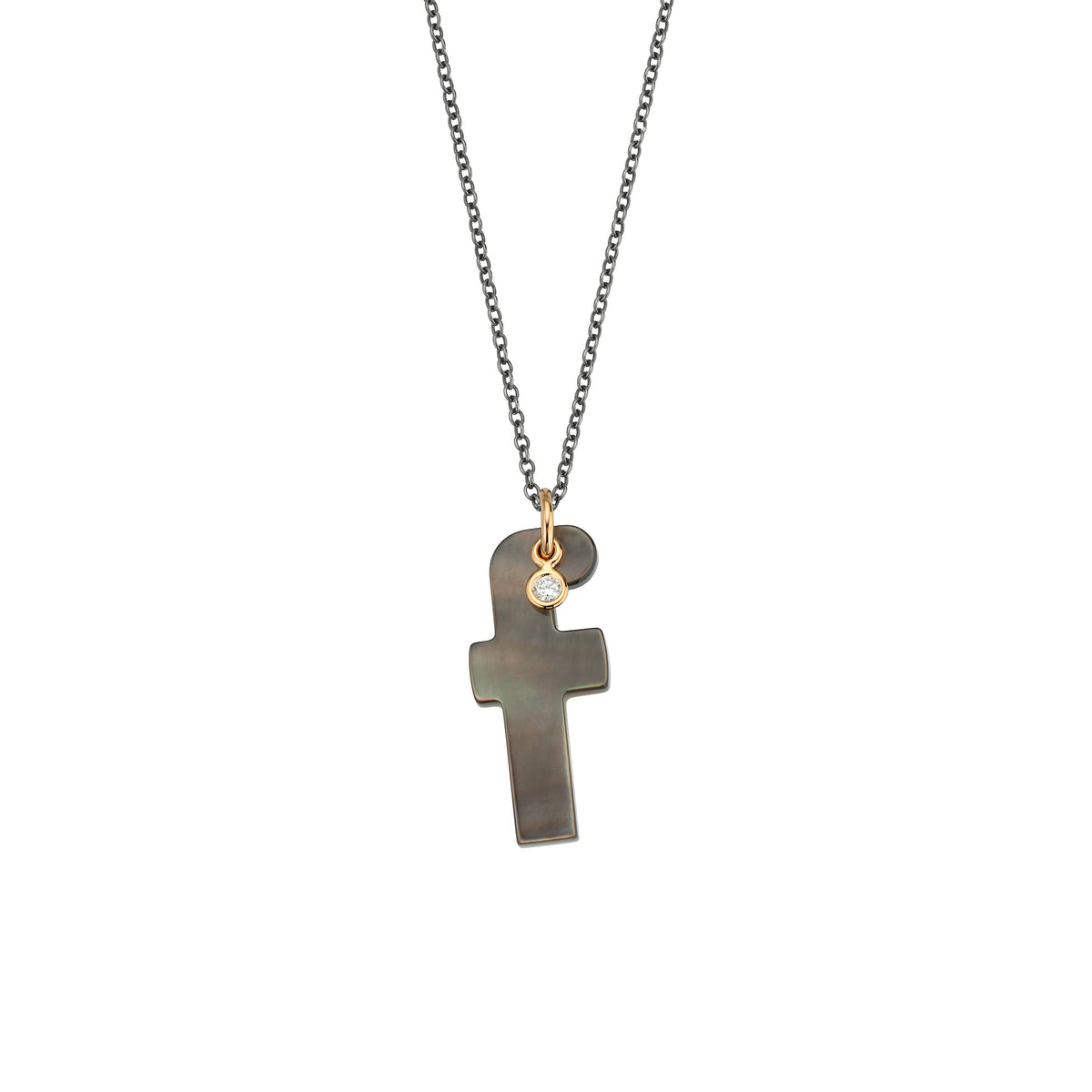 Gellner Love Letters Collier (2-81714-06) aus Bicolor-Gold mit Diamant und Perlmutt