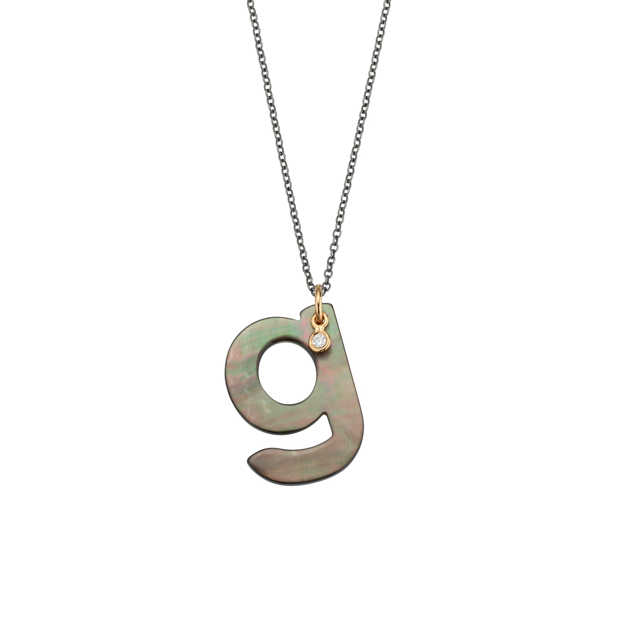 Gellner Love Letters Collier (2-81714-07) aus Bicolor-Gold mit Diamant und Perlmutt