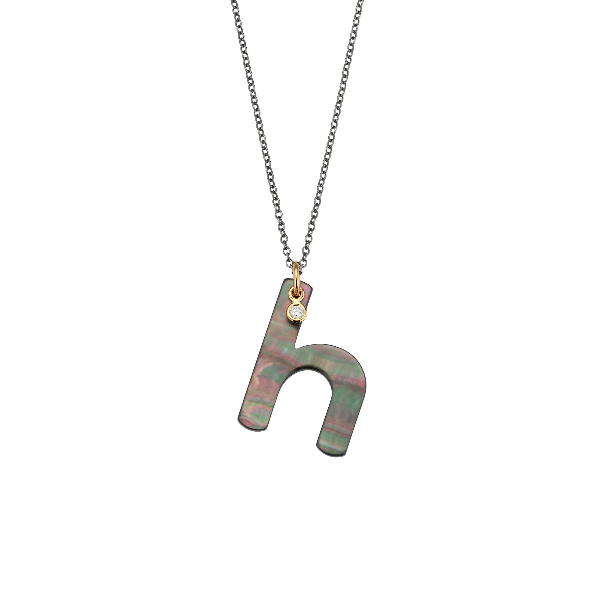 Gellner Love Letters Collier (2-81714-08) aus Bicolor-Gold mit Diamant und Perlmutt