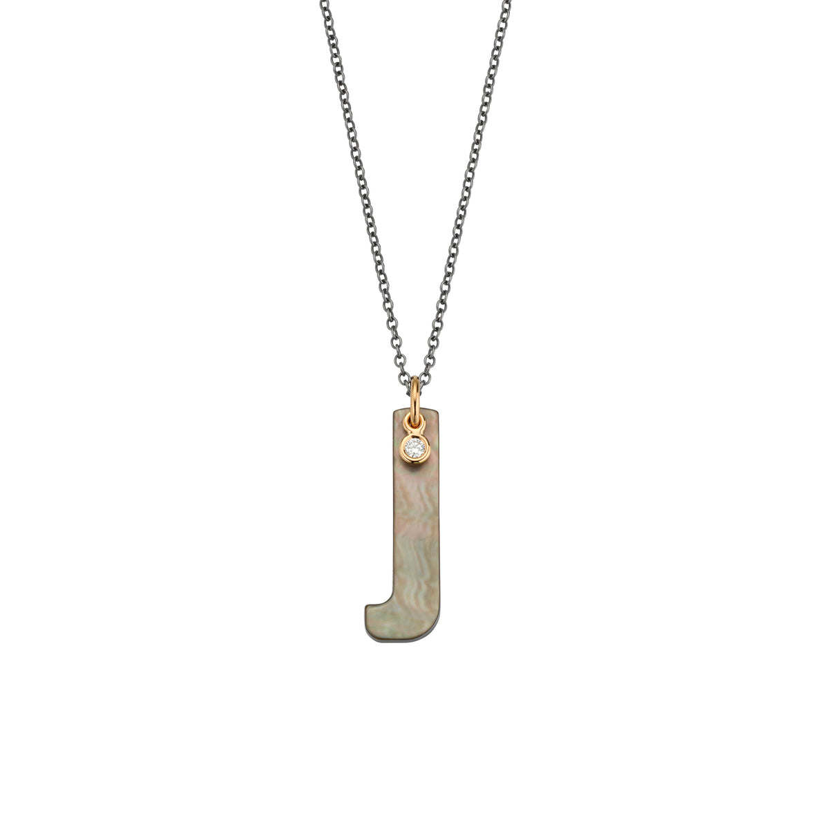 Gellner Love Letters Collier (2-81714-10) aus Bicolor-Gold mit Diamant und Perlmutt