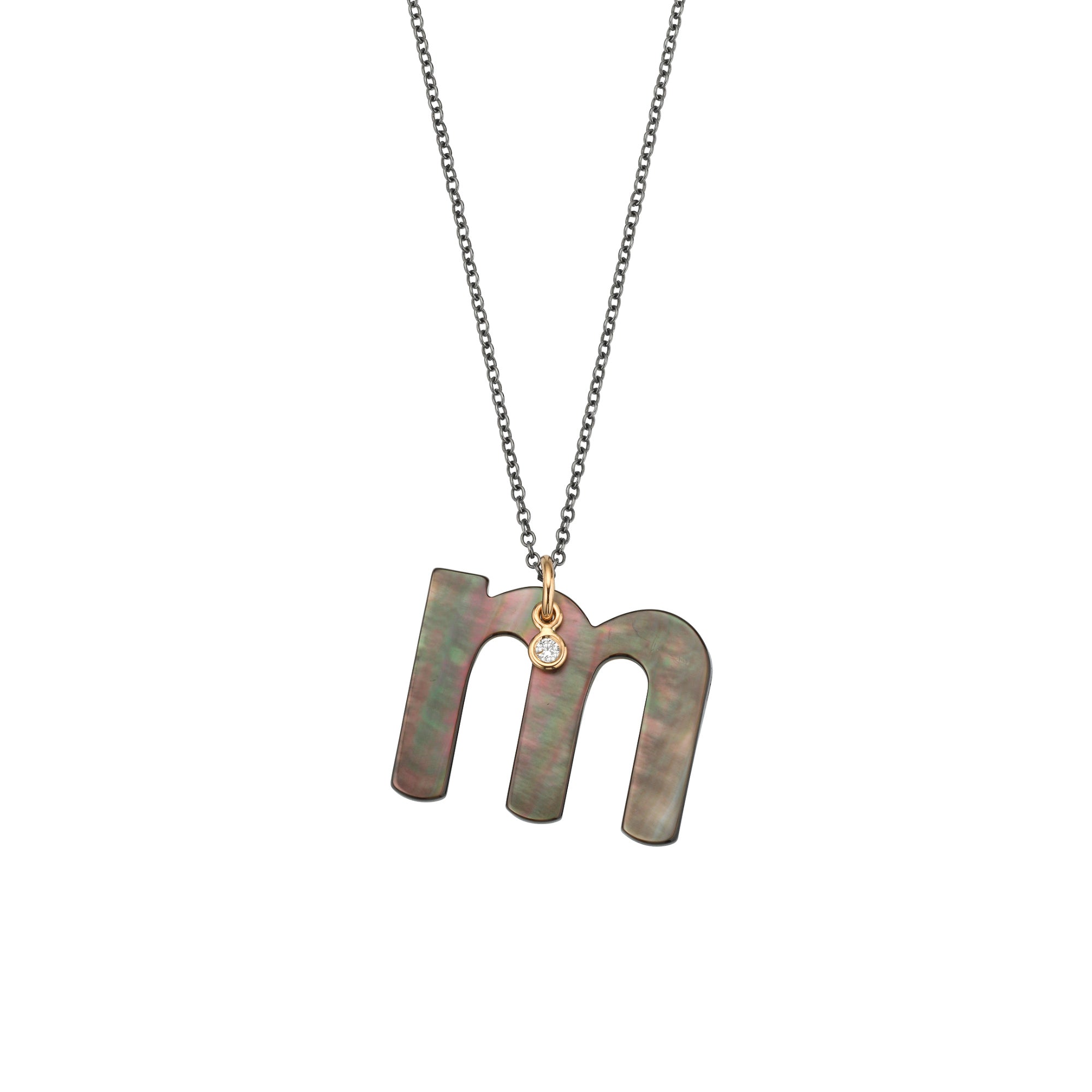 Gellner Love Letters Collier (2-81714-13) aus Bicolor-Gold mit Diamant und Perlmutt