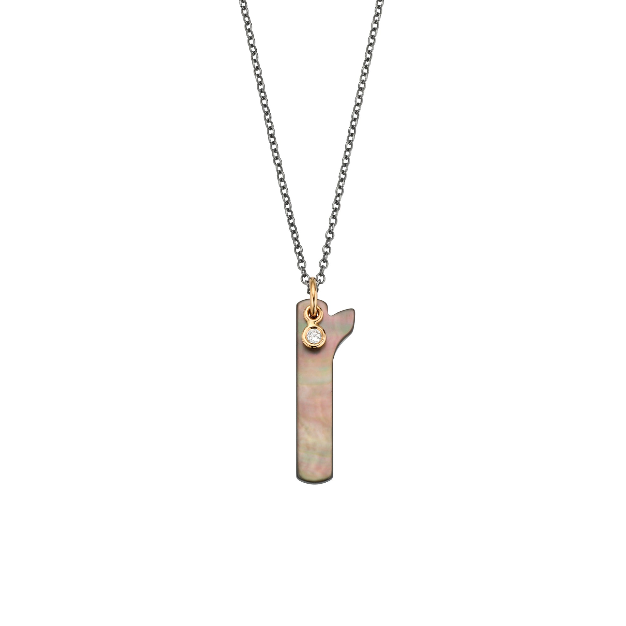 Gellner Love Letters Collier (2-81714-18) aus Bicolor-Gold mit Diamant und Perlmutt