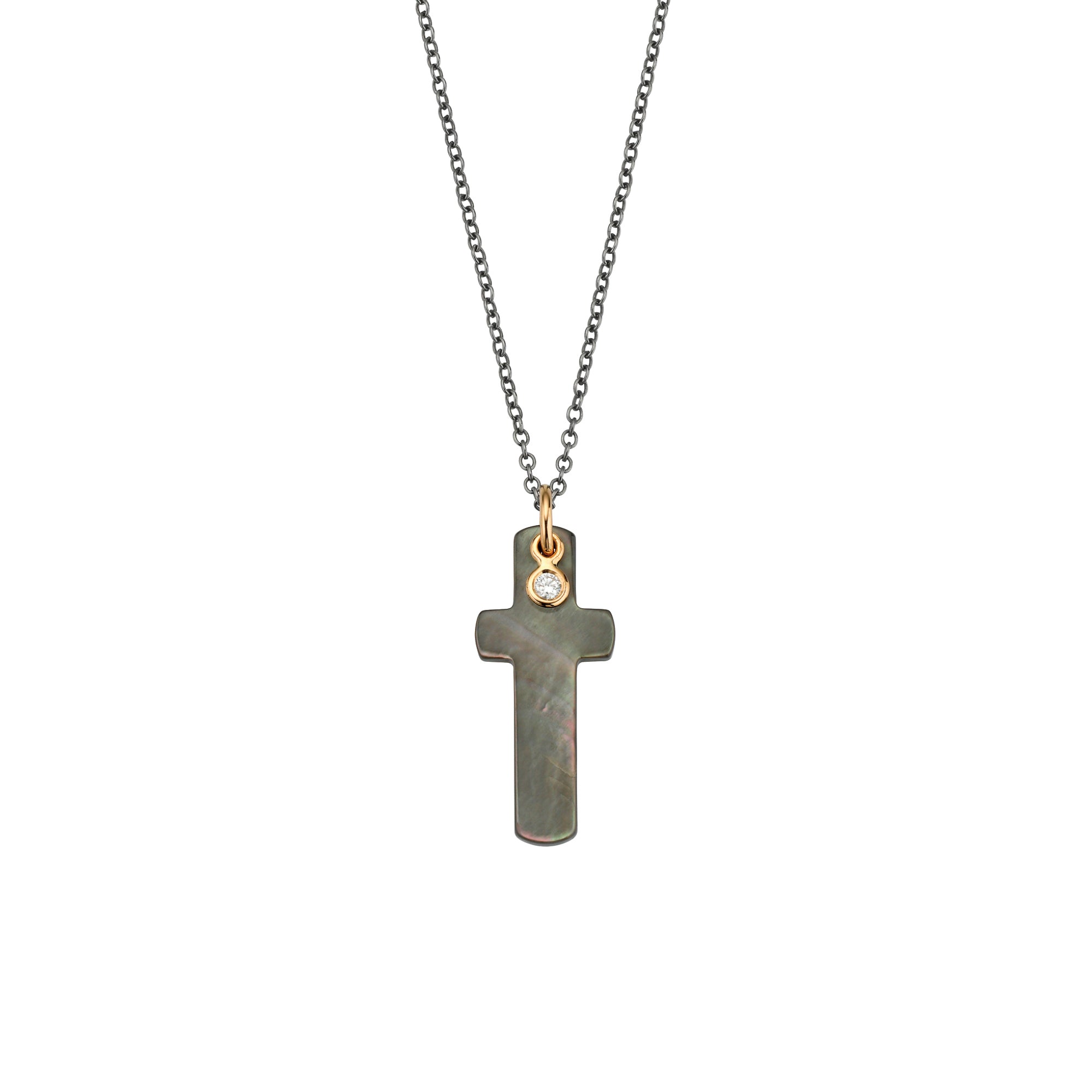 Gellner Love Letters Collier (2-81714-20) aus Bicolor-Gold mit Diamant und Perlmutt