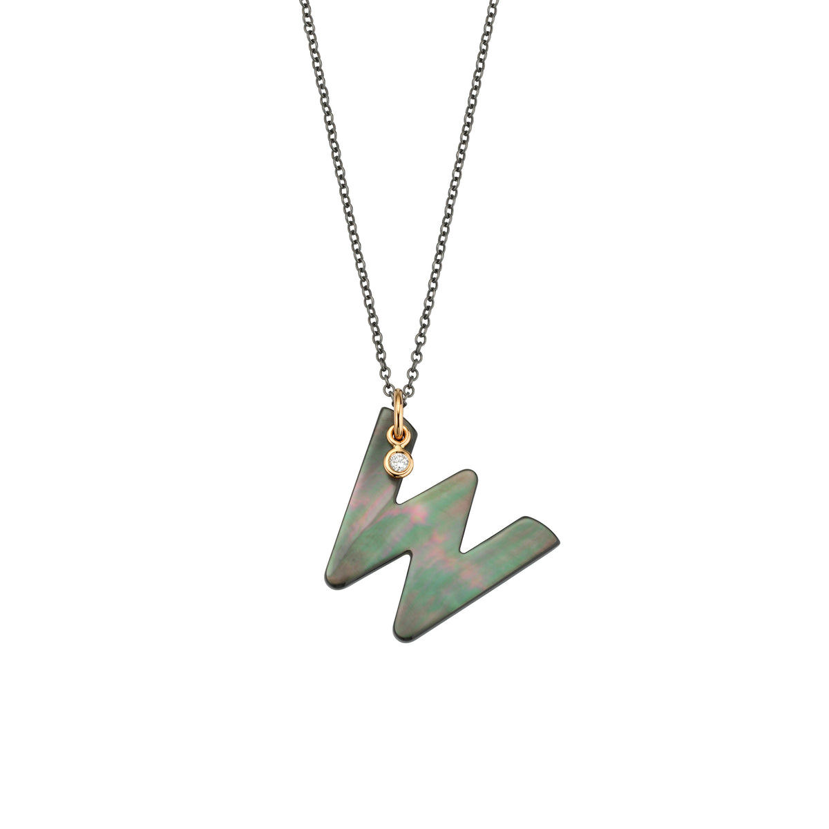 Gellner Love Letters Collier (2-81714-23) aus Bicolor-Gold mit Diamant und Perlmutt