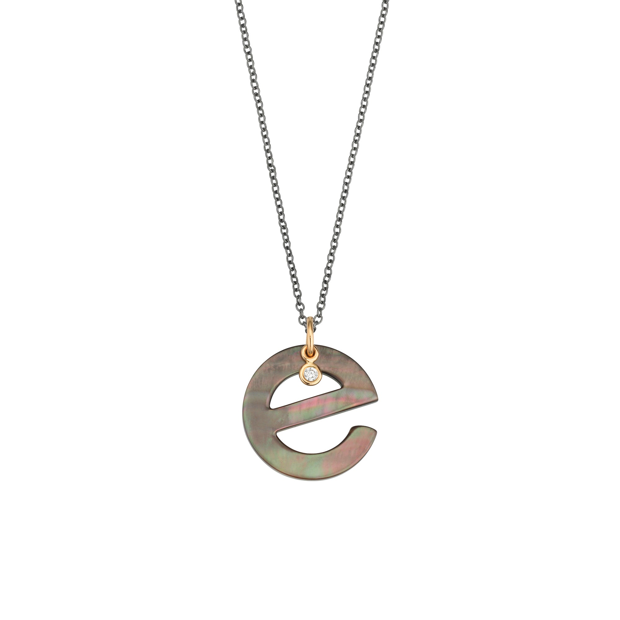 Gellner Love Letters Collier (2-81716-05) aus Bicolor-Gold mit Diamant und Perlmutt