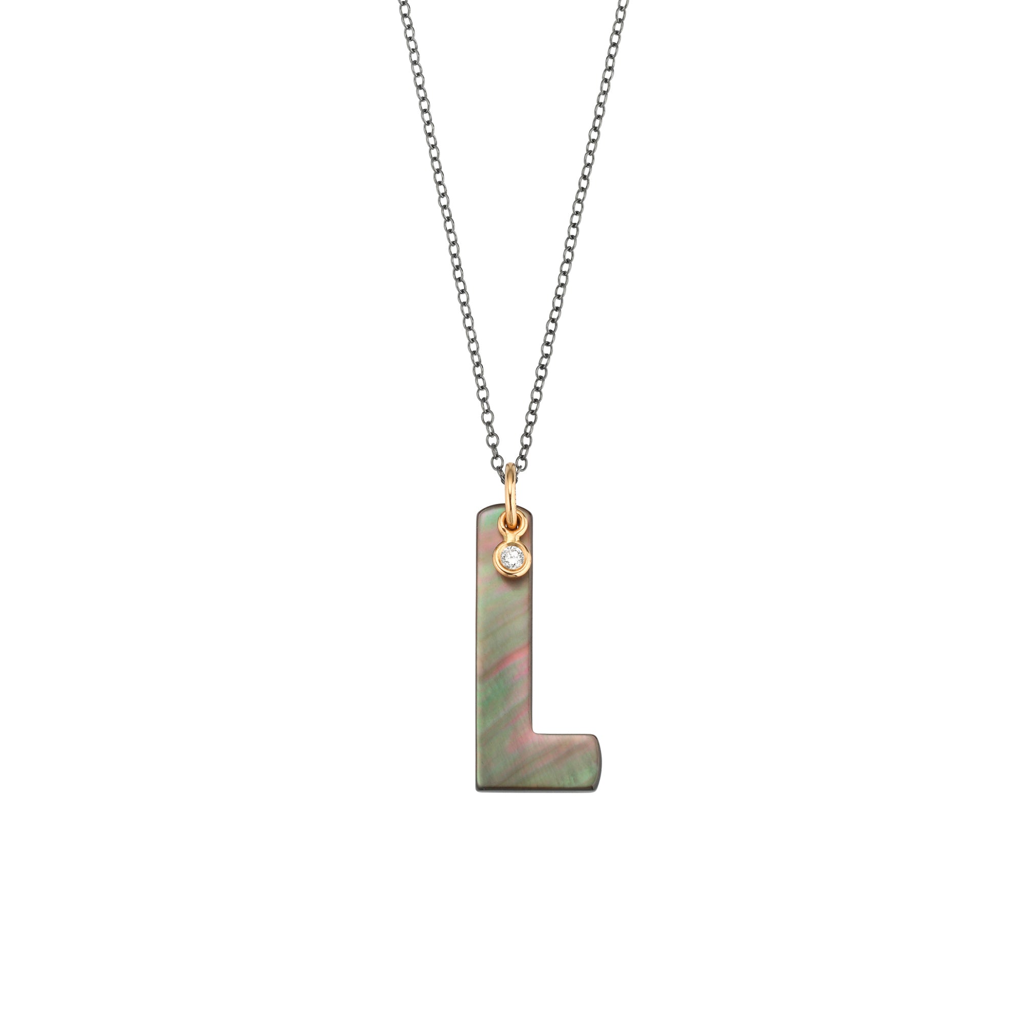 Gellner Love Letters Collier (2-81716-12) aus Bicolor-Gold mit Diamant und Perlmutt