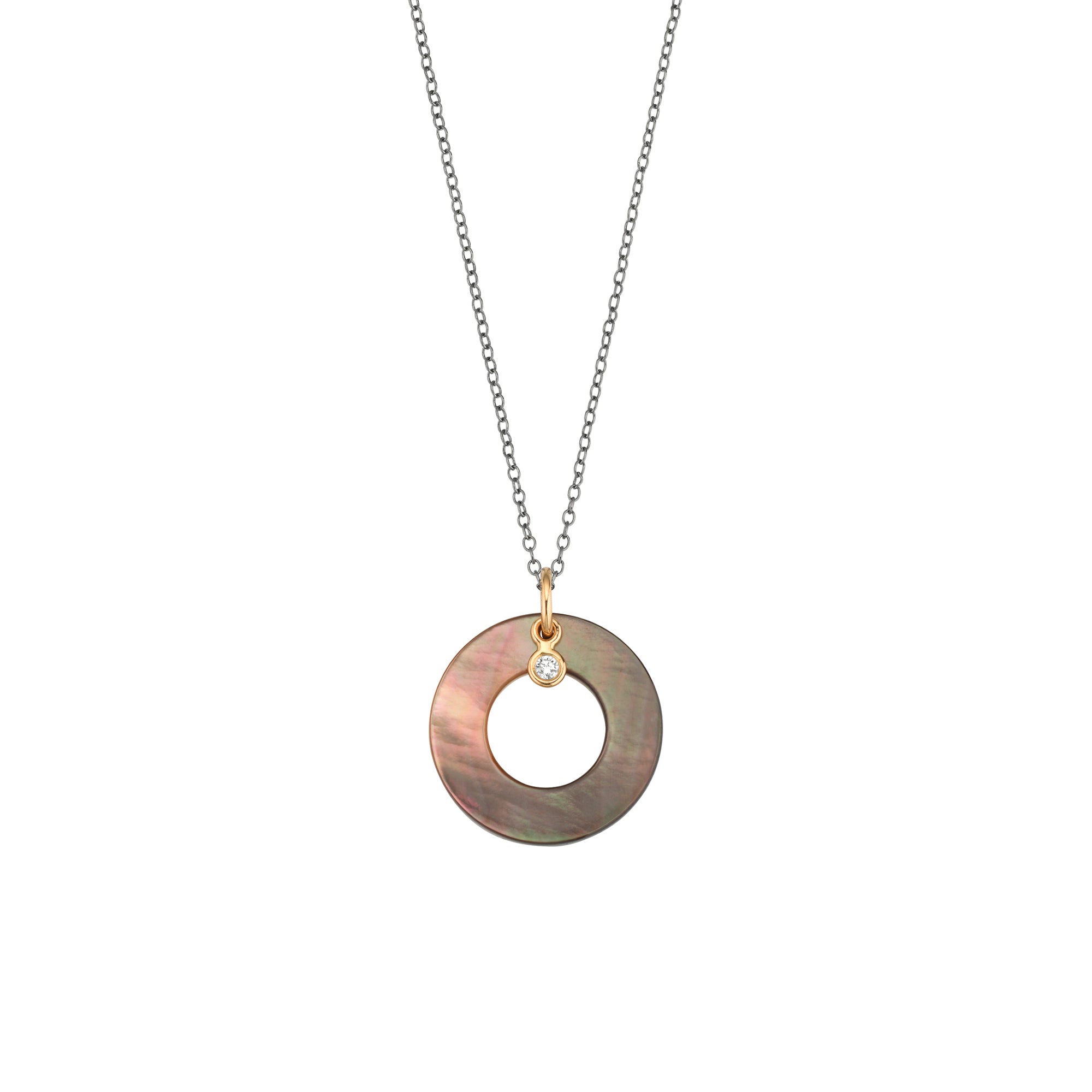 Gellner Love Letters Collier (2-81716-15) aus Bicolor-Gold mit Diamant und Perlmutt