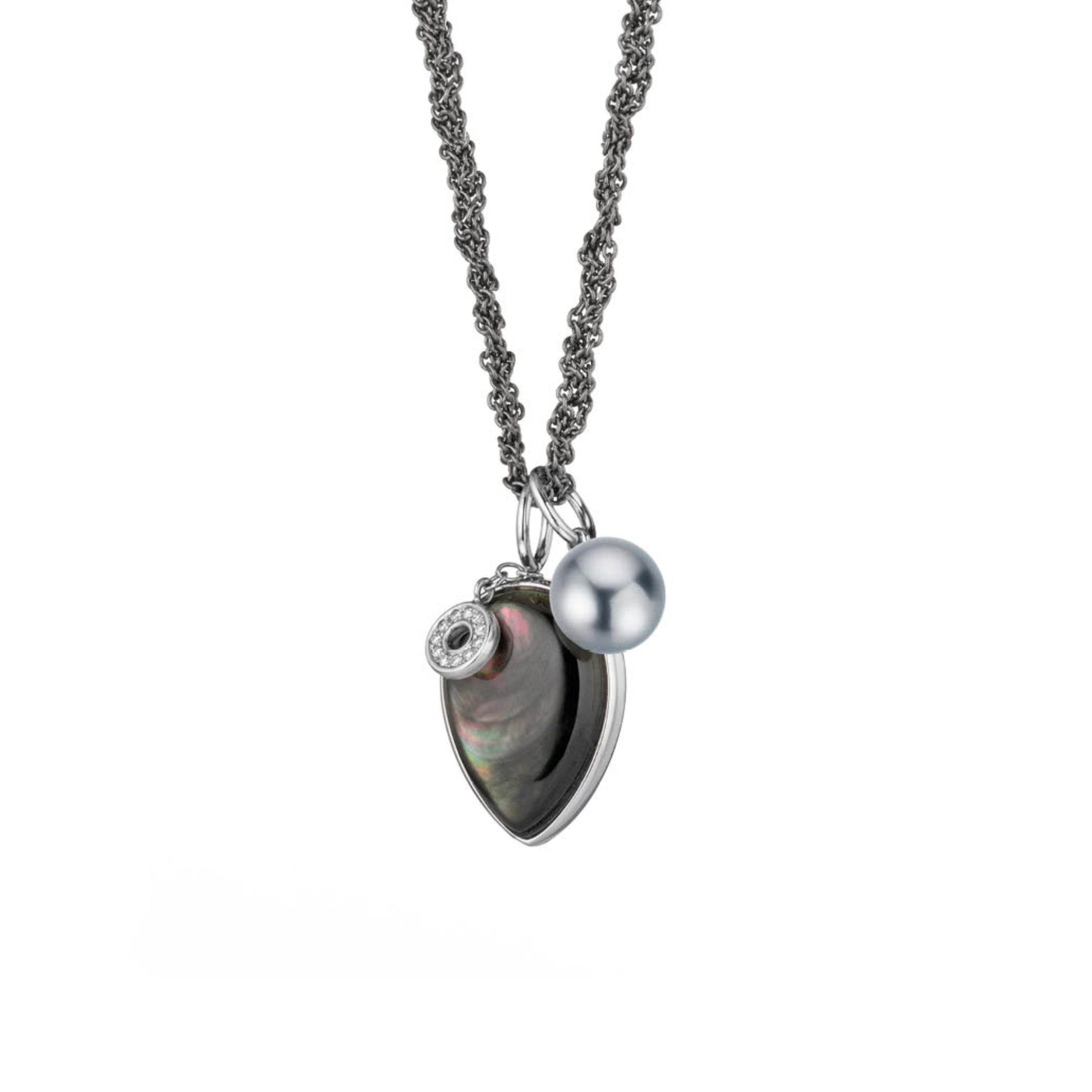 Gellner Melange Collier (5-23101-03) aus Bicolor-Gold mit Diamant und Perlmutt