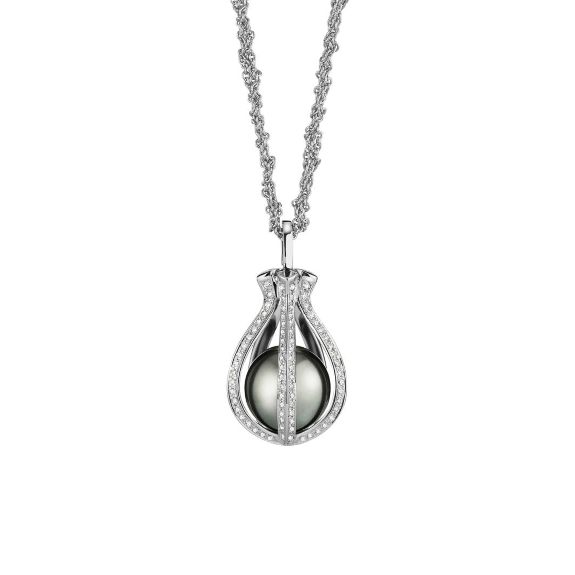 Gellner Wave Collier mit Einhänger (5-24511-01) aus Bicolor-Gold mit Diamant