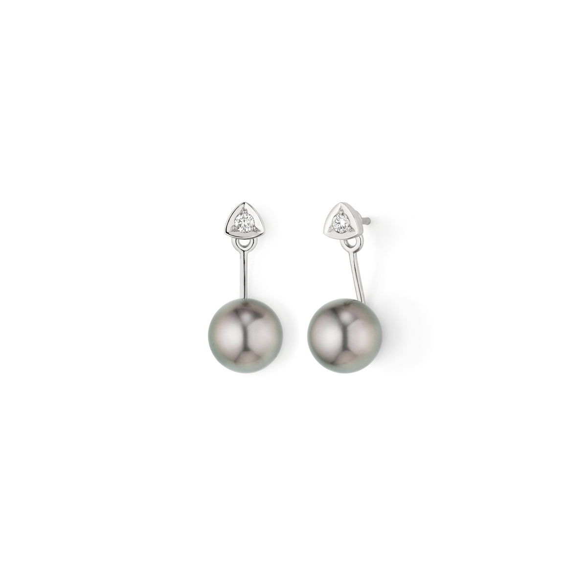 Gellner Wave Ohrstecker mit Einhänger (5-25114-01) aus Platin mit Diamant