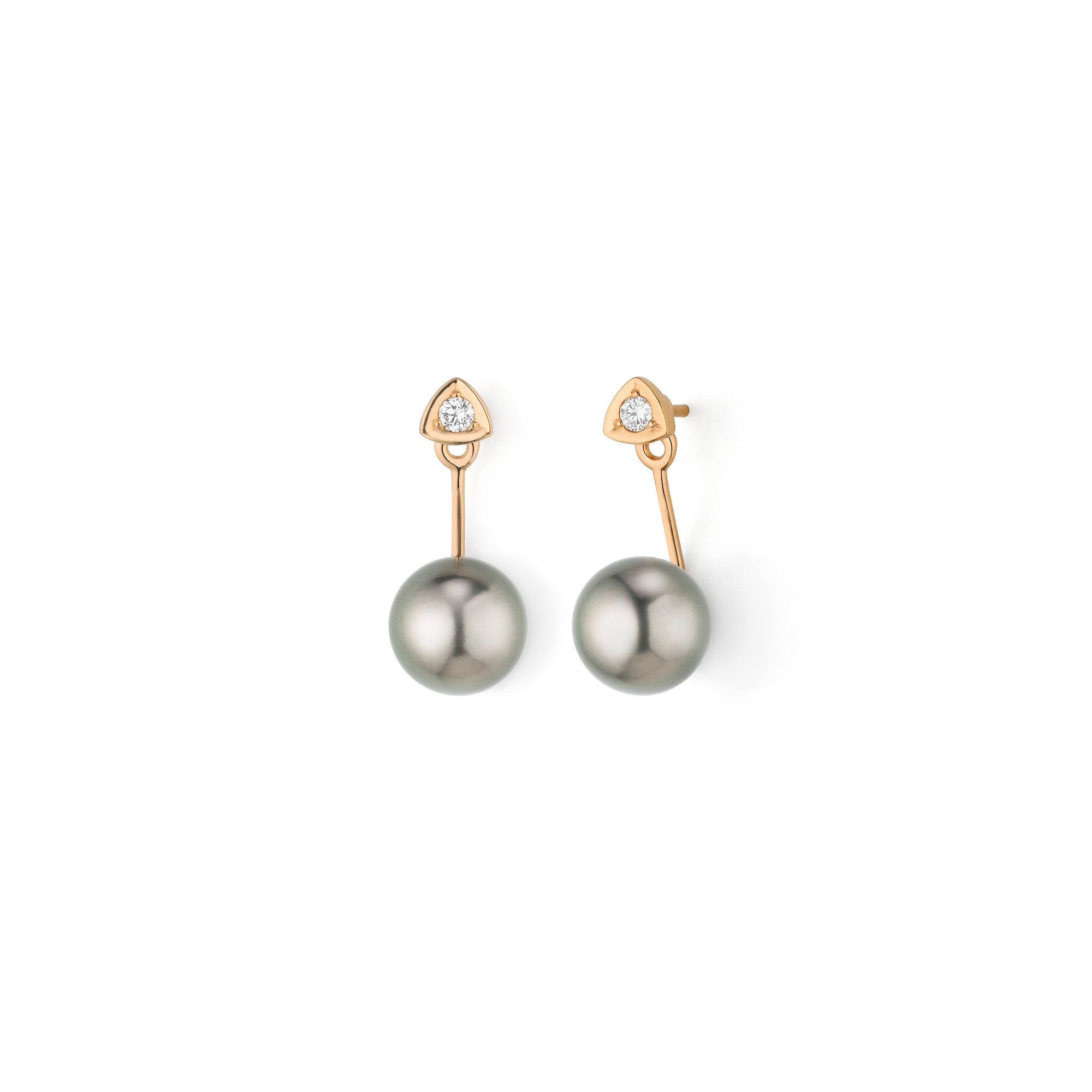 Gellner Wave Ohrstecker mit Einhänger (5-25114-02) aus Roségold mit Diamant