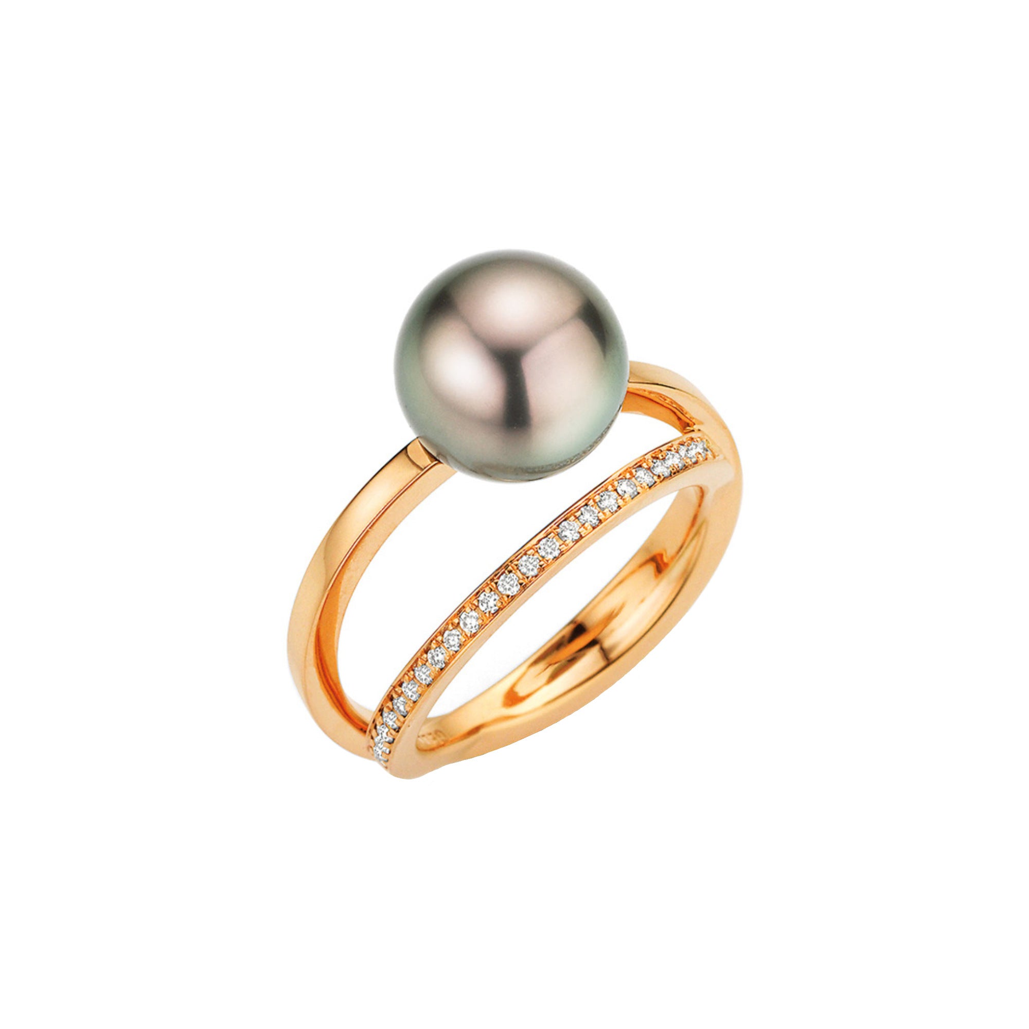 Gellner Wave Ring (5-23777-05) aus Roségold mit Diamant