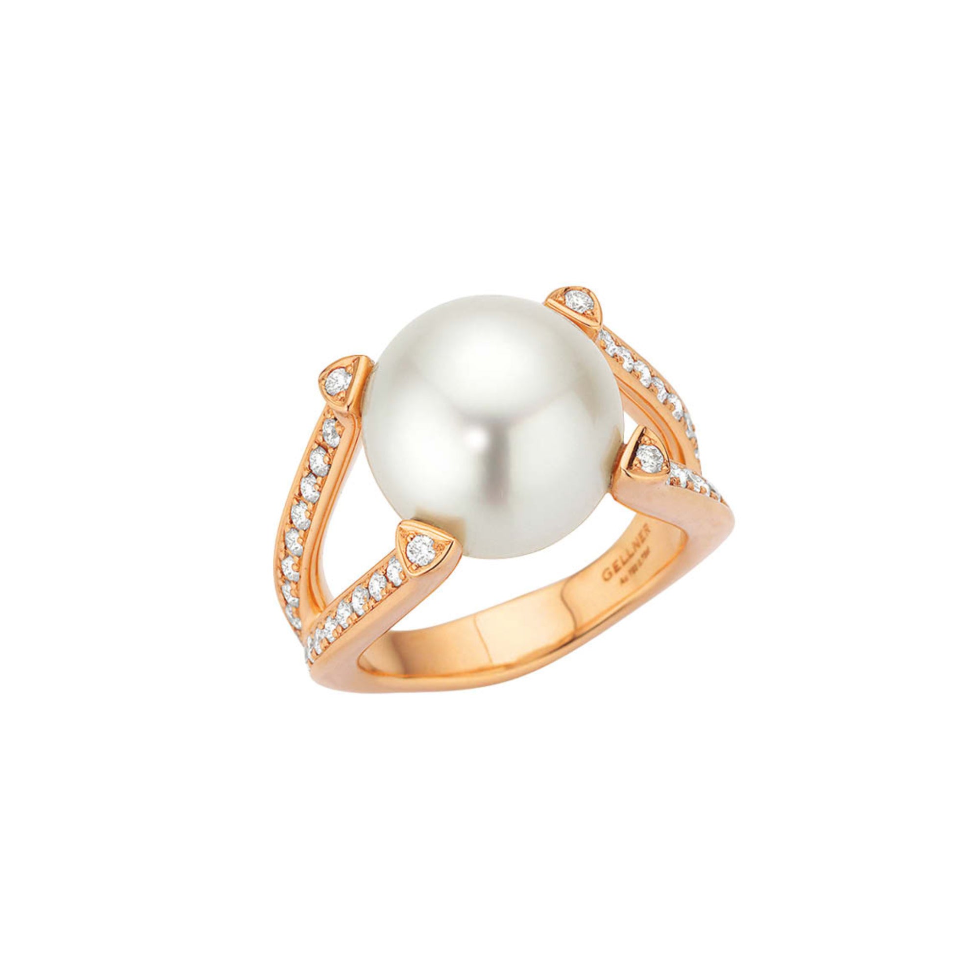 Gellner Wave Ring (5-24144-01) aus Roségold mit Diamant