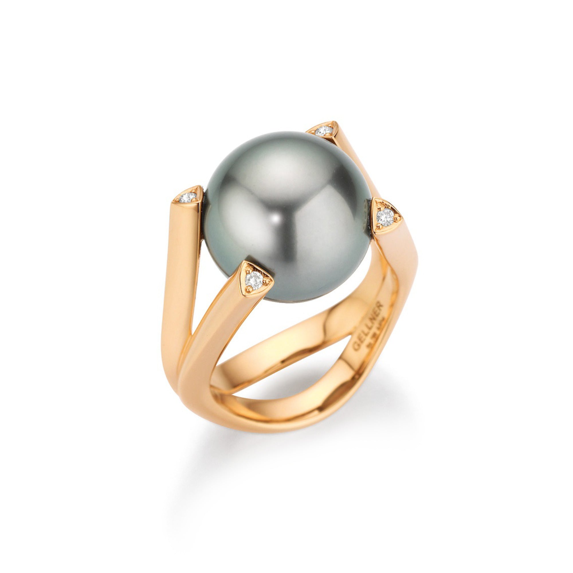 Gellner Wave Ring (5-24762-02) aus Roségold mit Diamant