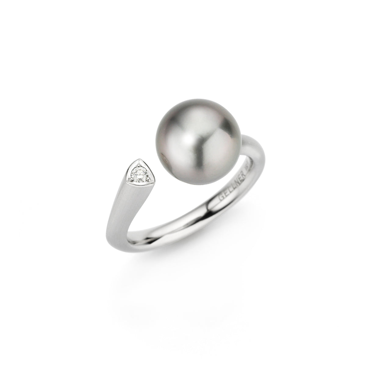 Gellner Wave Ring (5-25081-01) aus Platin mit Diamant
