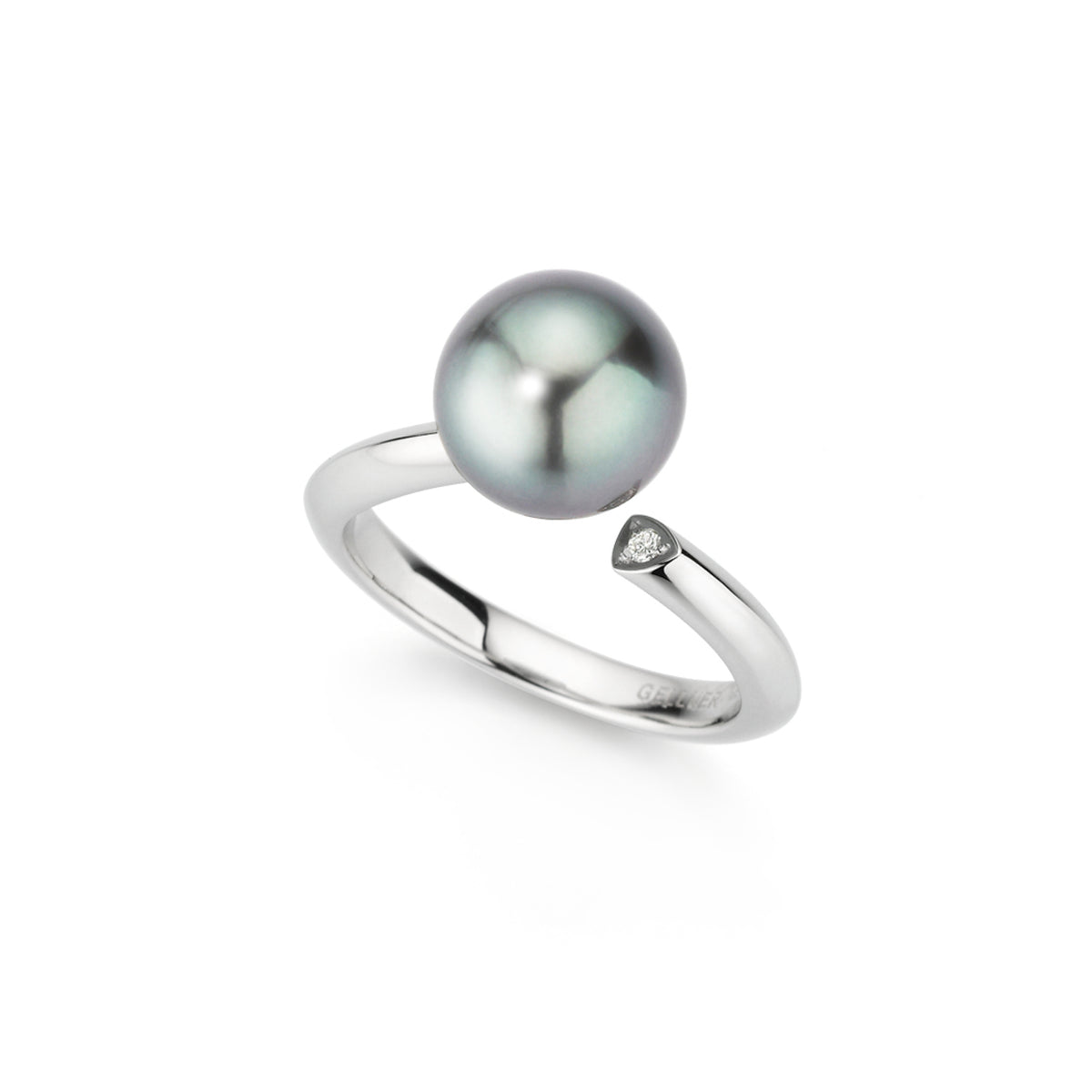 Gellner Wave Ring (5-25110-01) aus Platin mit Diamant