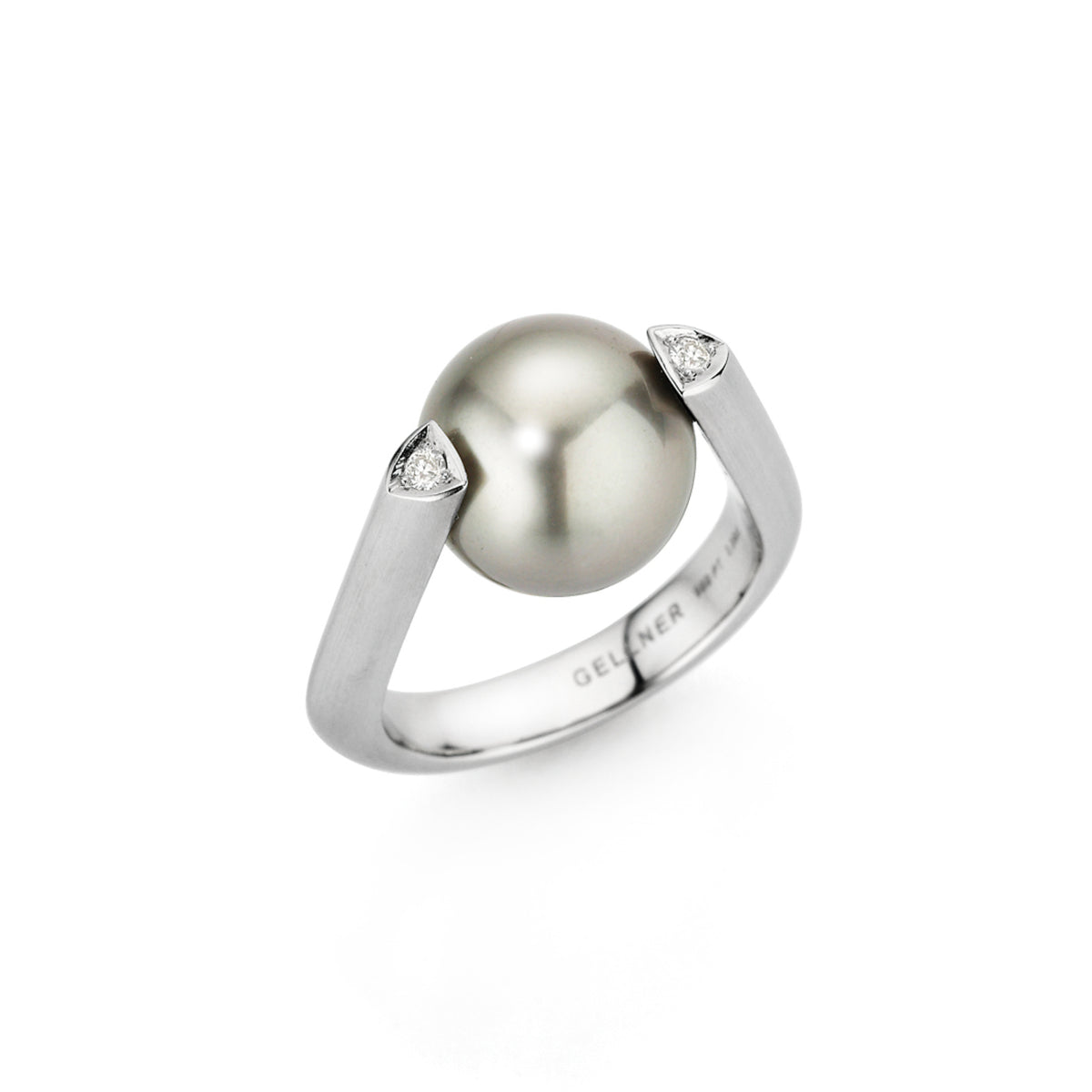Gellner Wave Ring (5-25183-01) aus Platin mit Diamant