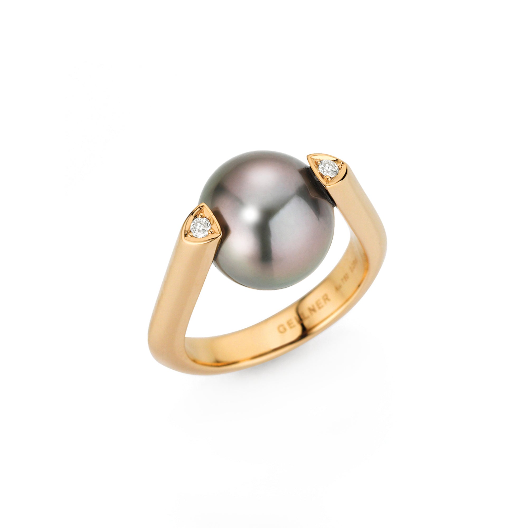 Gellner Wave Ring (5-25183-02) aus Roségold mit Diamant
