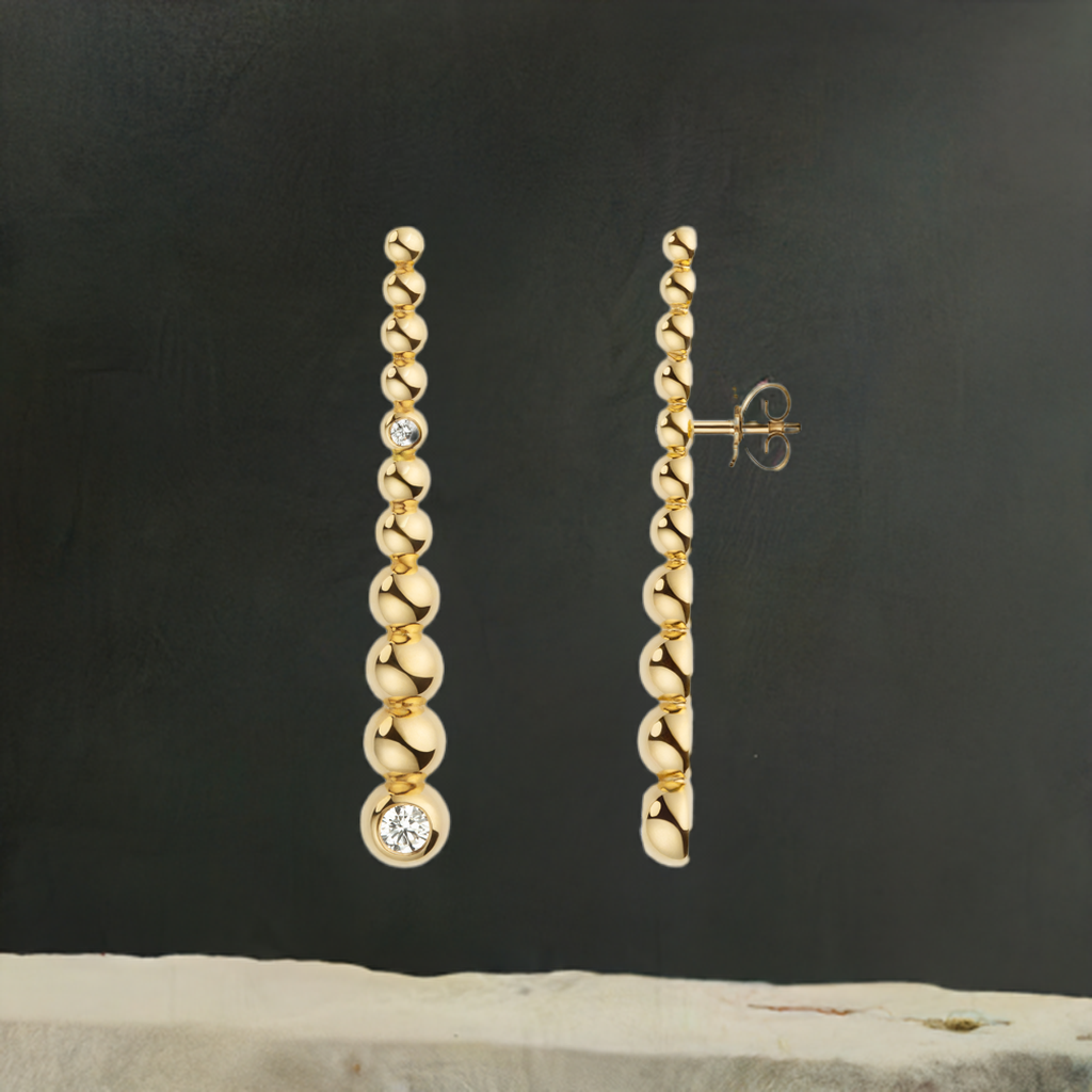 Ava Ohrstecker, recyceltes Gold & Labordiamant