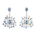 Grimaldo Chandelier Ohrringe (CH-EA01AQ-03) aus Weißgold mit Aquamarin, Diamant, Saphir und Tansanit