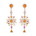 Grimaldo Chandelier Ohrringe (CH-EA03FO-01) aus Roségold mit Diamant, Granat, Saphir und Turmalin
