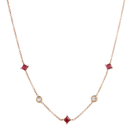 Grimaldo Princess Collier (PR-CO03TRP-WD-01) aus Roségold mit Diamant und Turmalin
