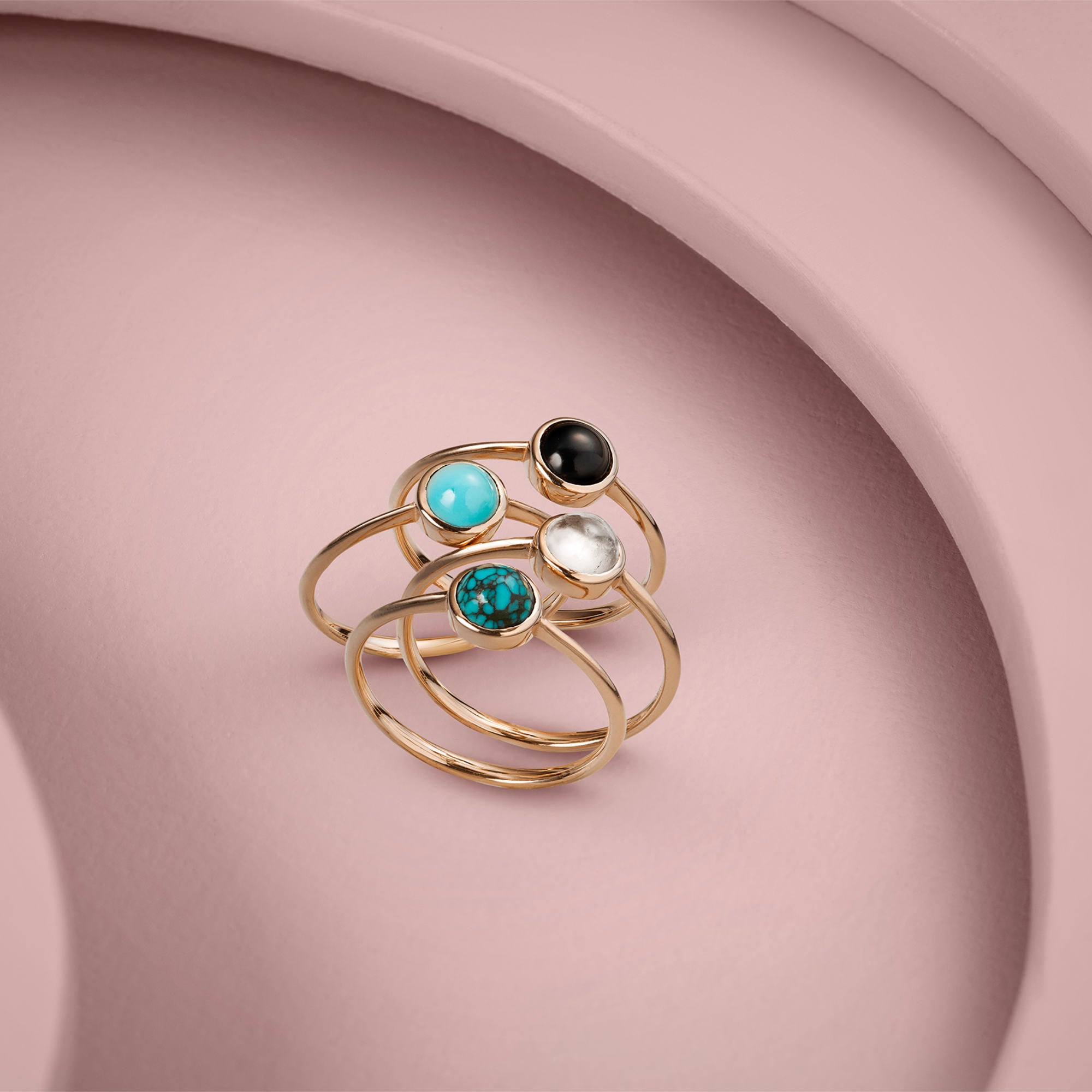 Grimaldo Princess Flò Ring (PR-RG05TQ-01) aus Roségold mit Türkis