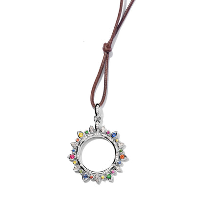 GYPSY Anhänger Candy Sun large, Weißgold • Edelsteine von Tamara Comolli (P-Gyp-Can-l-wg)