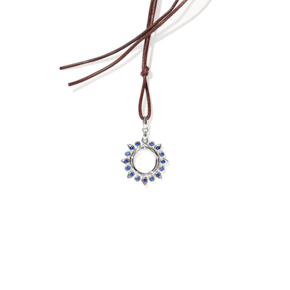GYPSY Anhänger Sun 'Ocean' small, Weißgold • Diamant • Saphir von Tamara Comolli (P-Gyp-Oce-s-wg)