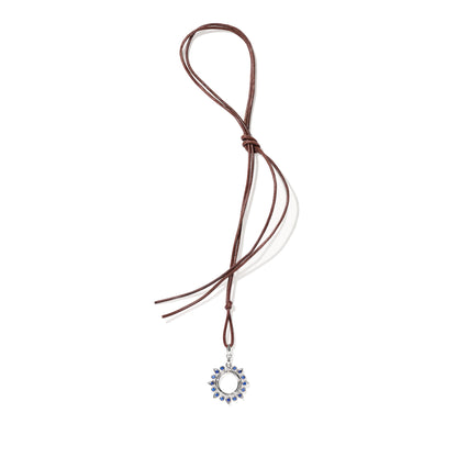GYPSY Anhänger Sun 'Ocean' small, Weißgold • Diamant • Saphir von Tamara Comolli (P-Gyp-Oce-s-wg)
