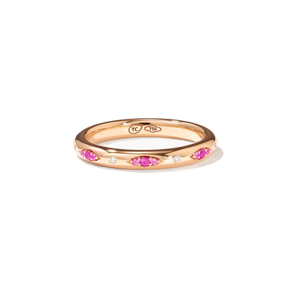 GYPSY Bandring Pavé  'Blush', Roségold • Diamant • Saphir von Tamara Comolli (R-Gyp-B-BluP-rg)