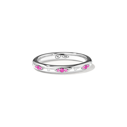 GYPSY Bandring Pavé  'Blush', Weißgold • Diamant • Saphir von Tamara Comolli (R-Gyp-B-BluP-wg)