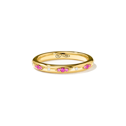 GYPSY Bandring Pavé  'Blush', Gelbgold • Diamant • Saphir von Tamara Comolli (R-Gyp-B-BluP-yg)