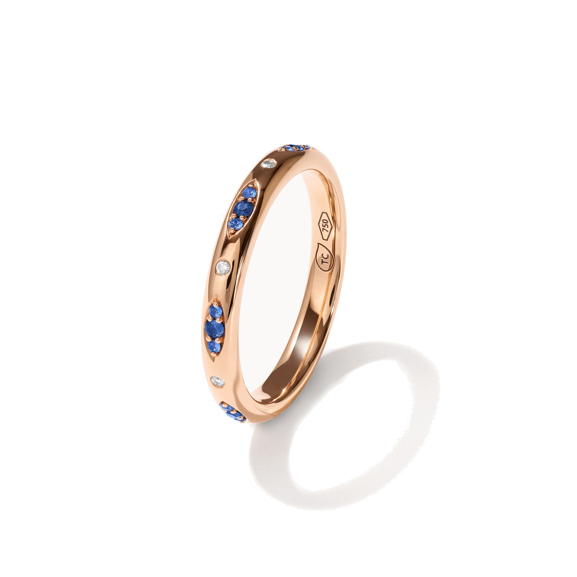 GYPSY Bandring Pavé  'Ocean' , Roségold • Diamant • Saphir von Tamara Comolli (R-Gyp-B-OceP-rg)